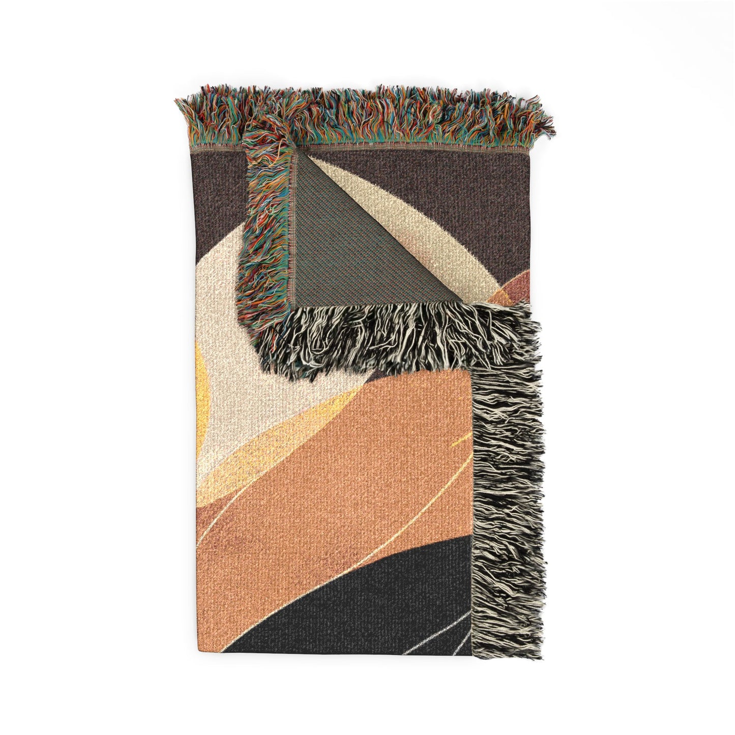 Retro Sunburst Woven Throw Blanket – Mid Century Boho Tapestry Decor