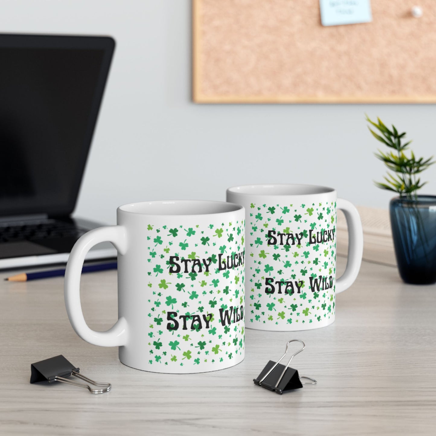 Stay Lucky Stay Wild Mug – Shamrock Coffee Cup – St. Patrick’s Day Gift