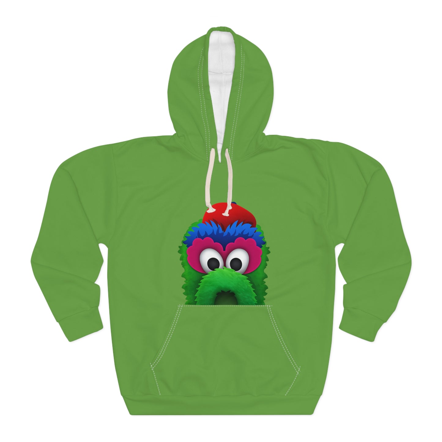 Colorful Fuzzy Monster Hoodie | Playful Cartoon Mascot Hoodie with Pocket Peek Design