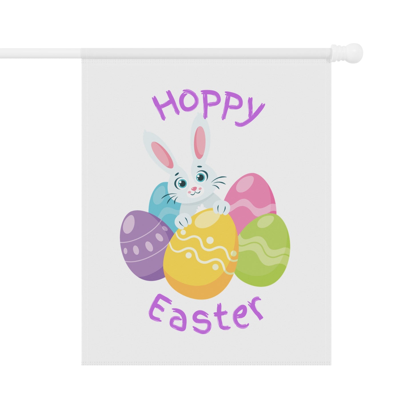 Easter Garden Flag | Hoppy Easter Banner | Cute Easter Bunny Flag