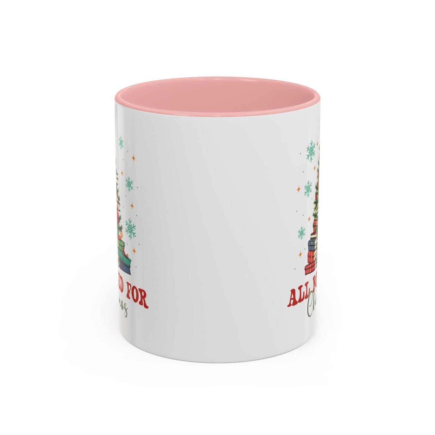 Christmas Booked Coffee Mug (11, 15oz) Holiday Book Lover Gift Festive Reading Mug Xmas Tree Teacher Gift