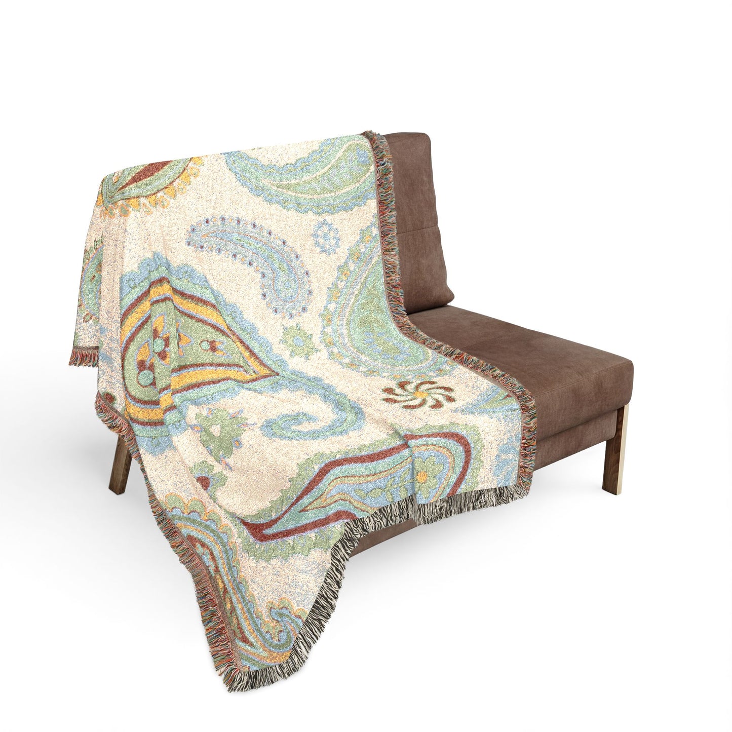 Paisley Woven Throw Blanket | Retro Chic Home Decor