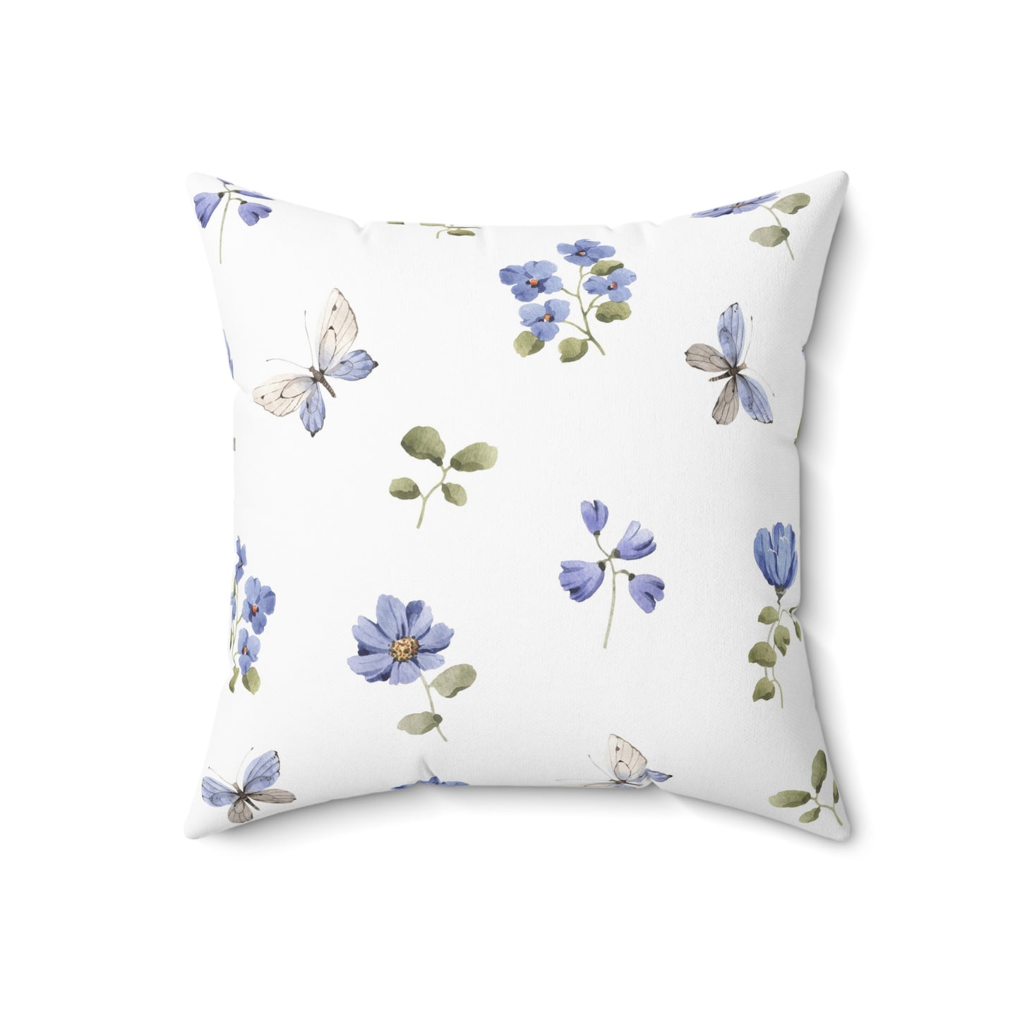 Butterfly Garden Square Pillow Home Decor | Floral Accent Throw Cushion