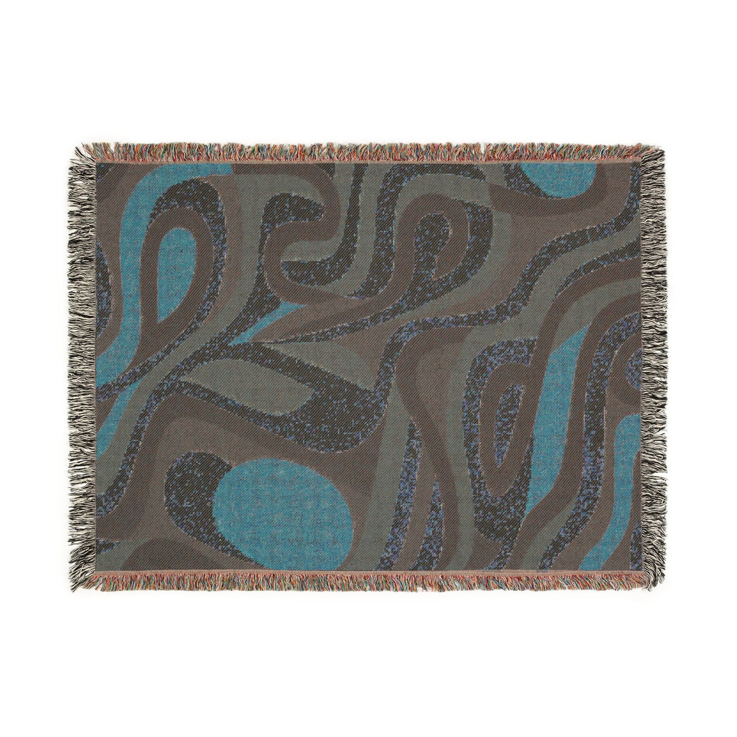 Retro Abstract Woven Blanket – Mid-Century Boho Throw for Couch & Wall Décor