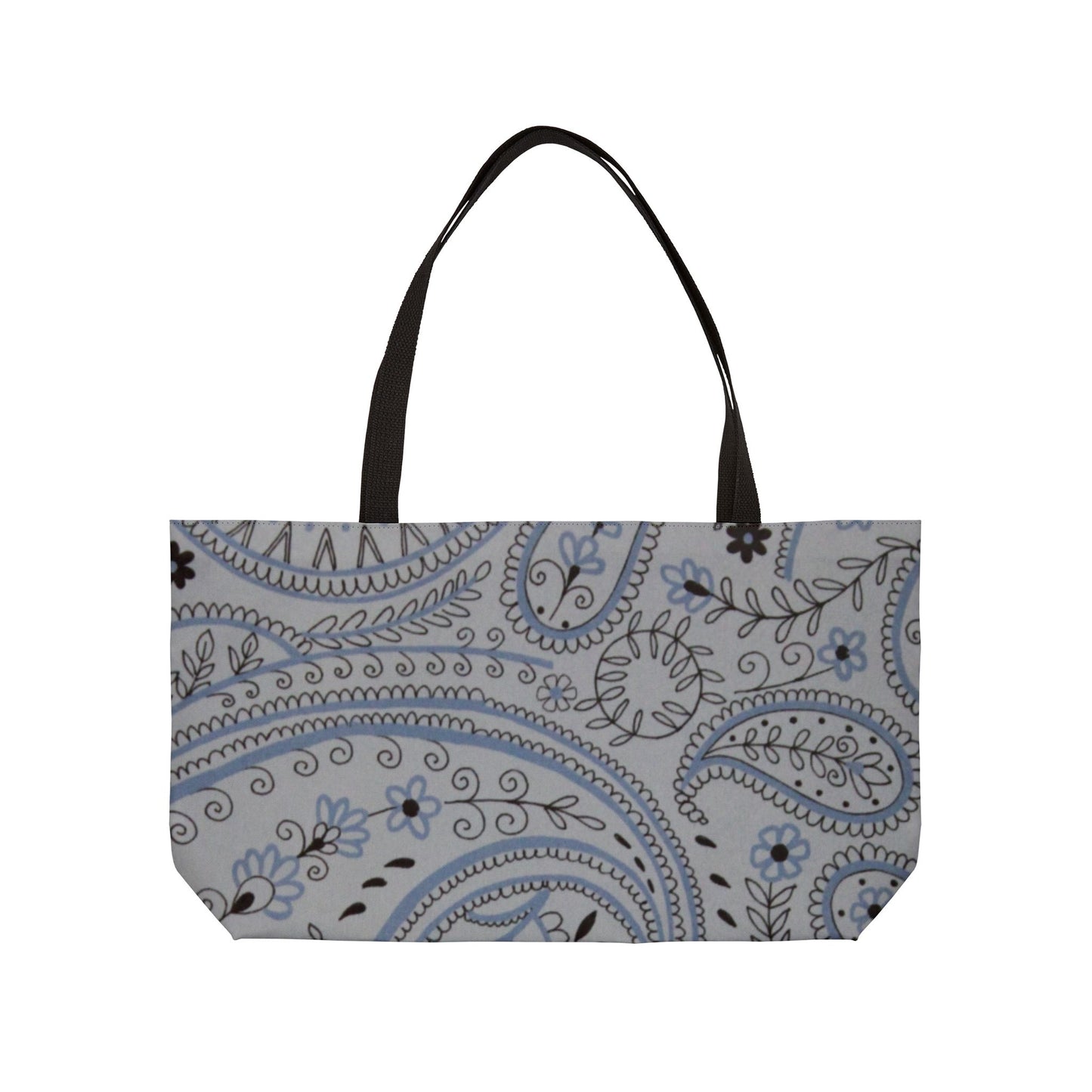 Tote bag with paisley pattern on a white background