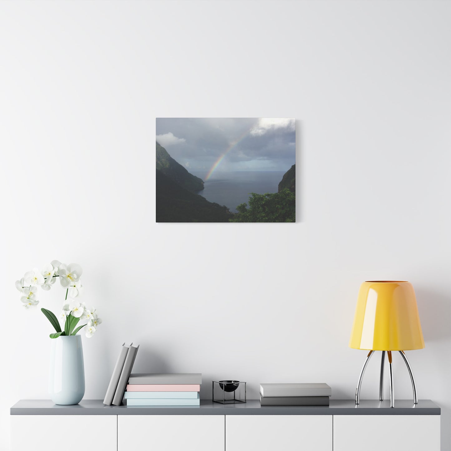 St. Lucia Pitons Rainbow Canvas Art | Caribbean Landscape Photography