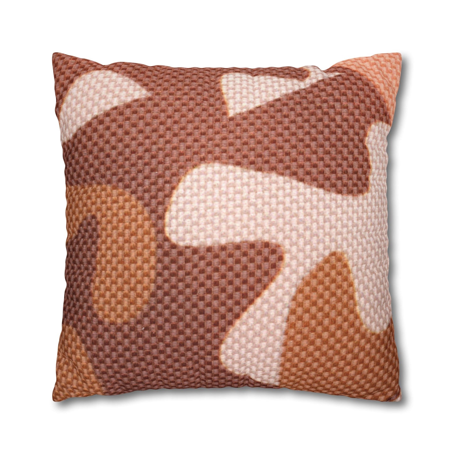 Boho Pillowcase, Bohemian Pillow Cover, Modern Square Pillow Case, Brown Shades