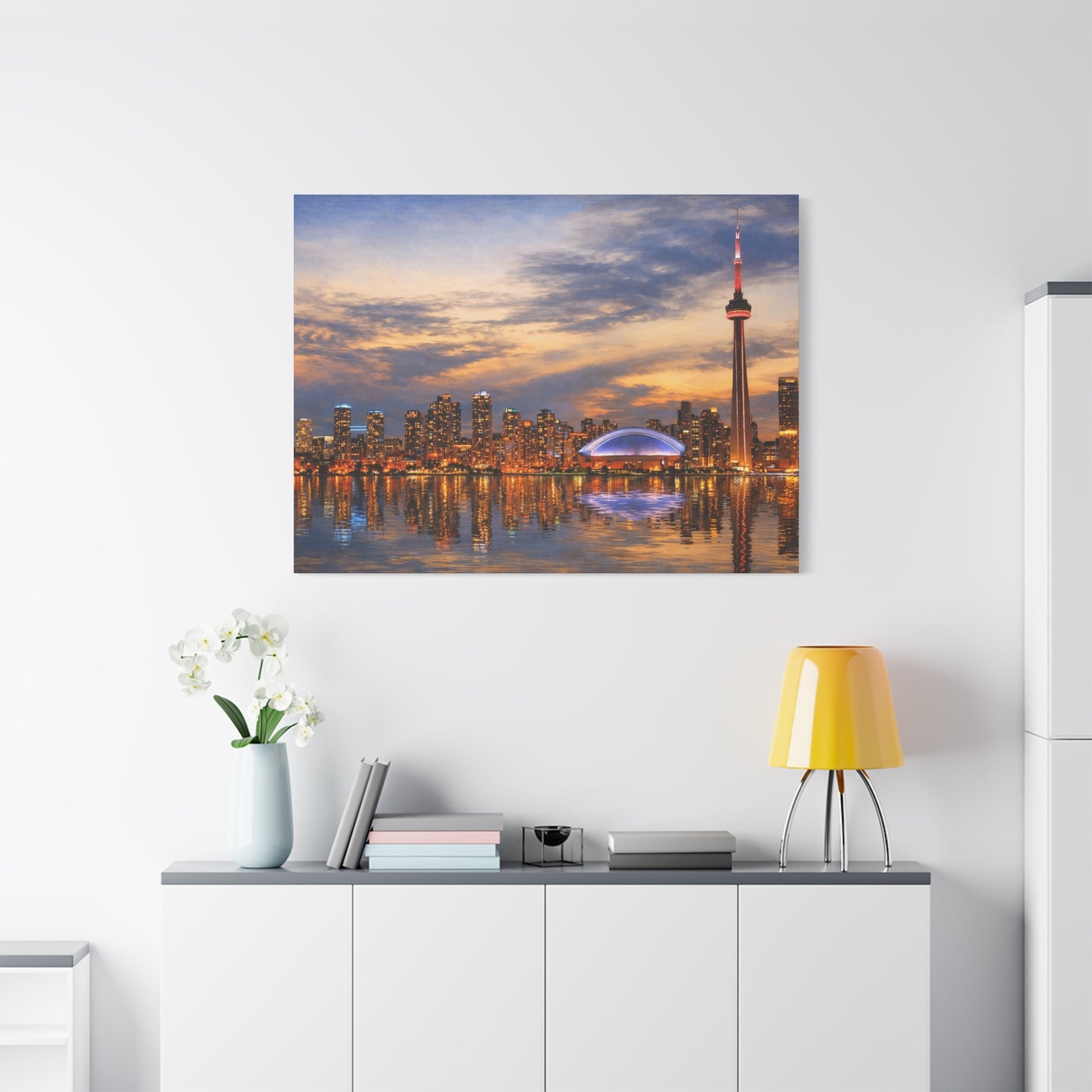 Toronto Skyline Matte Stretched Canvas, Toronto Skyline Canvas Wall Art, Urban City Art Print