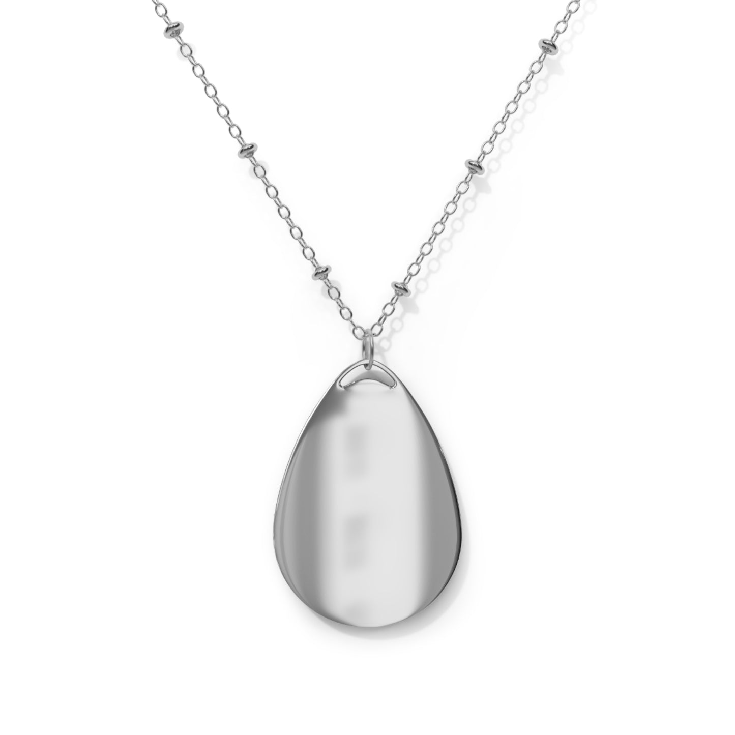 Earth Tone Abstract Teardrop Pendant Necklace – Modern Artistic Jewelry in Stainless Steel | Unique Gift for Her