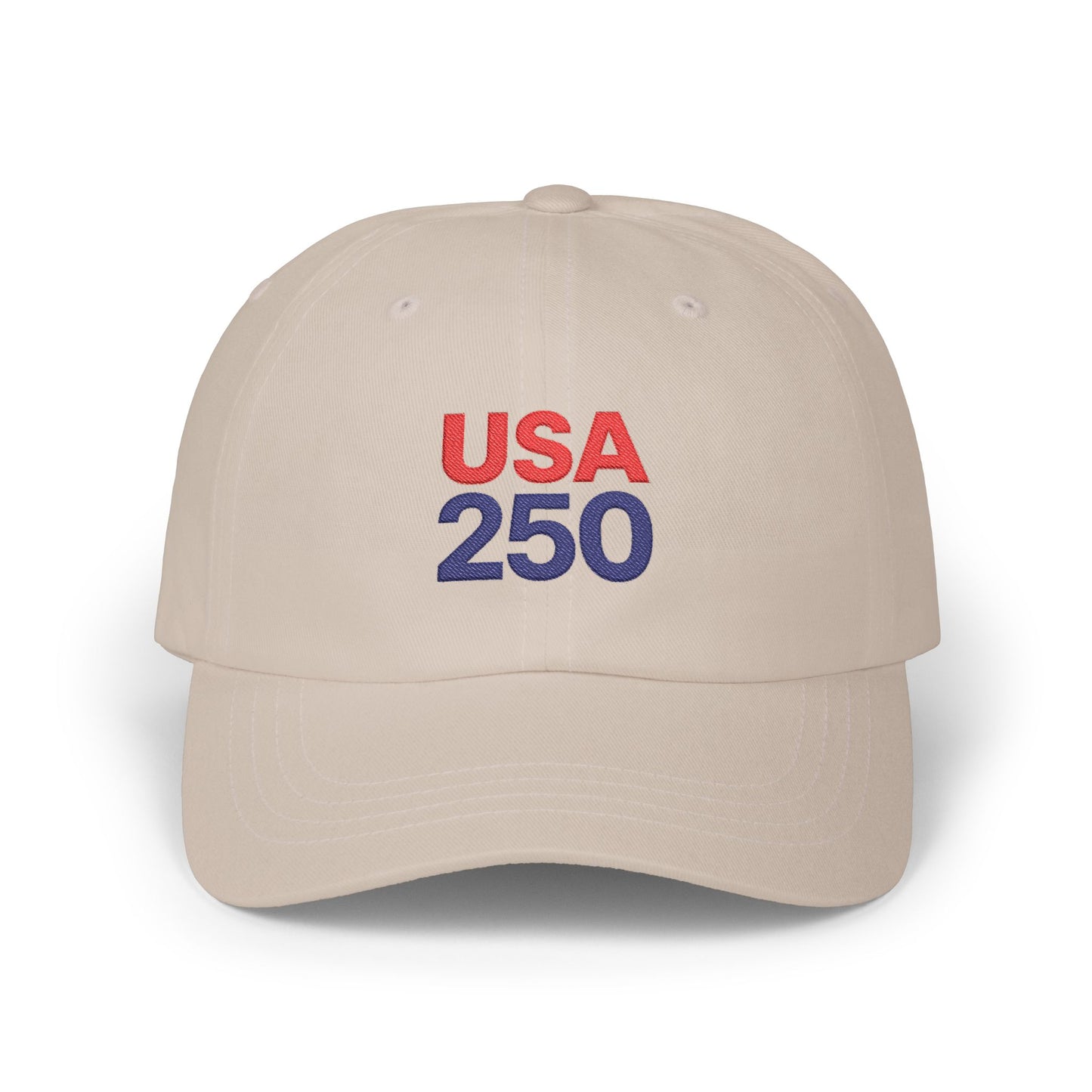 USA 250 Embroidered Dad Hat, Classic Patriotic Cap, Celebrate 250 Years of USA