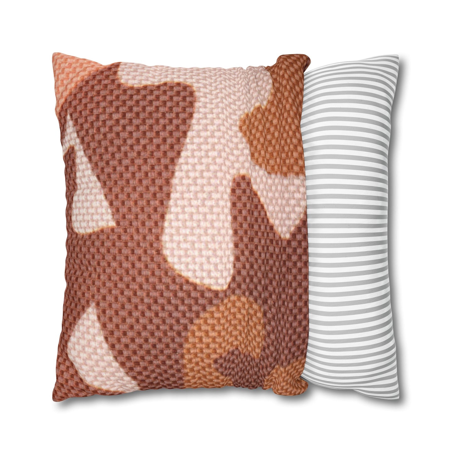 Boho Pillowcase, Bohemian Pillow Cover, Modern Square Pillow Case, Brown Shades
