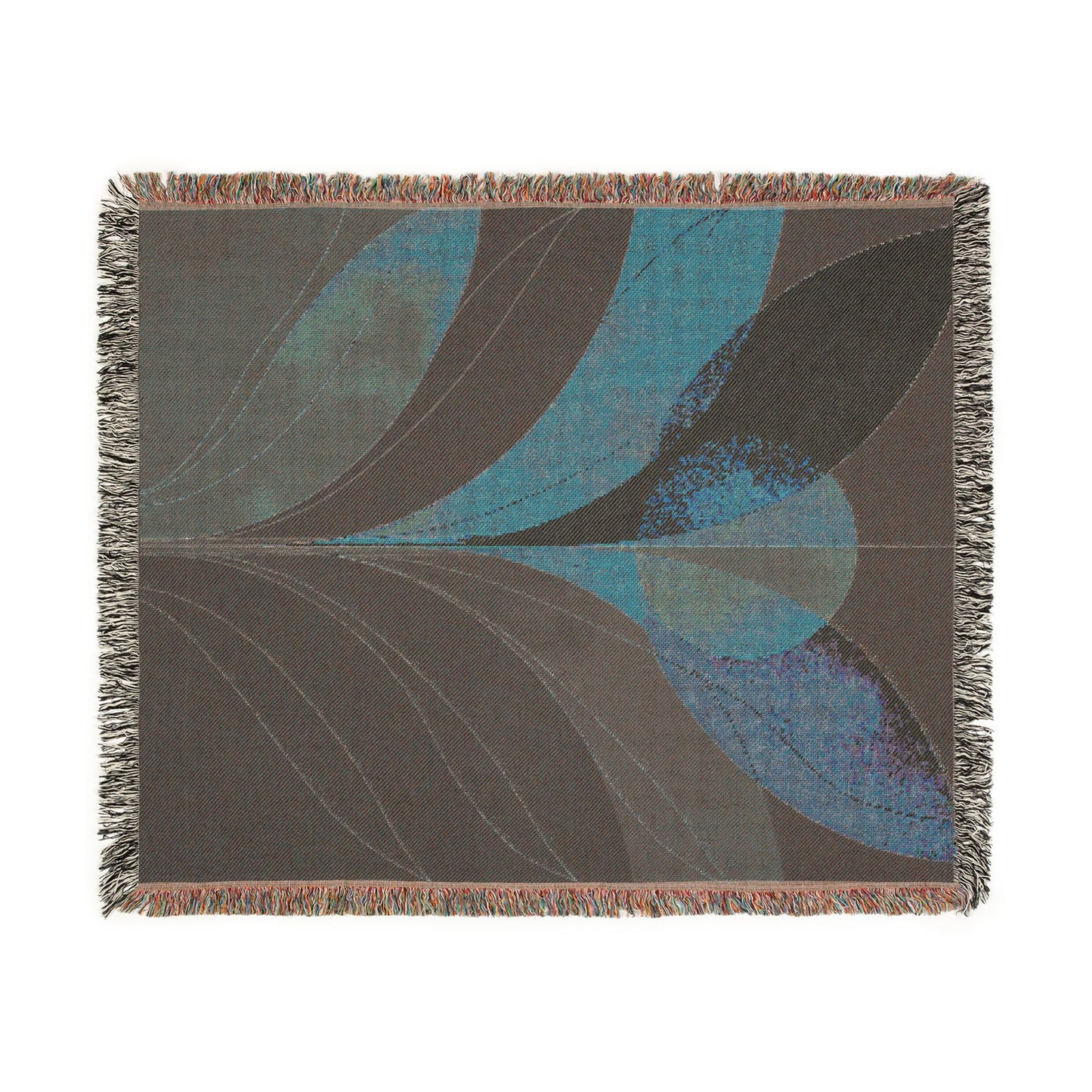 Retro Sunburst Woven Throw Blanket – Mid Century Boho Tapestry Decor