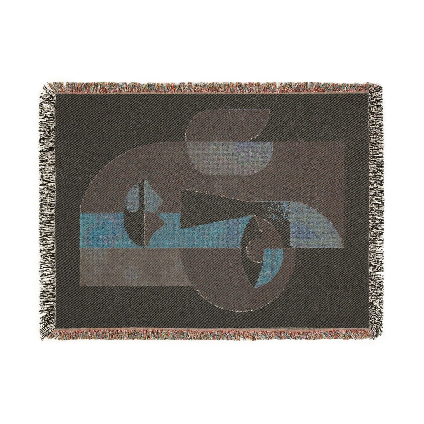 Abstract Modern Woven Blanket | Mid-Century Geometric Boho Decor