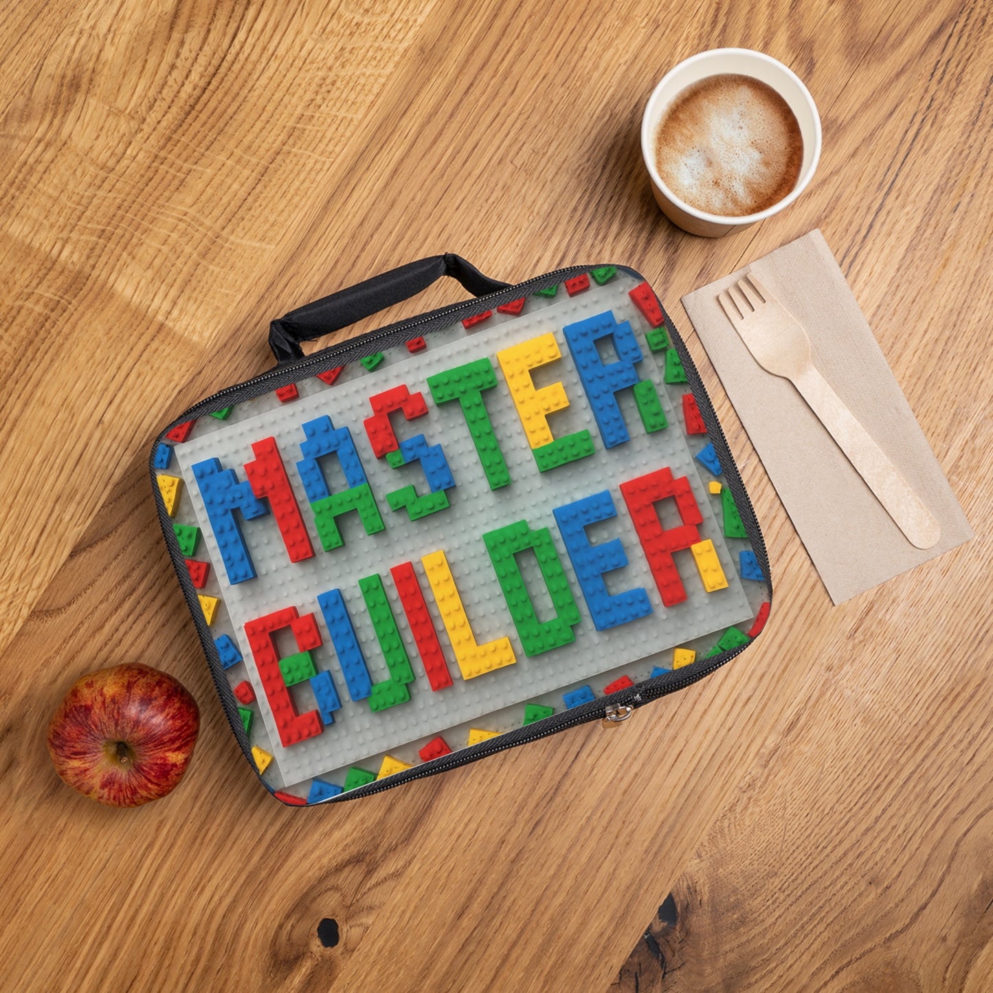 Lunch Bag, Toy Brick Design for Master Builder, Kids Lunchbox, Back to School Bag