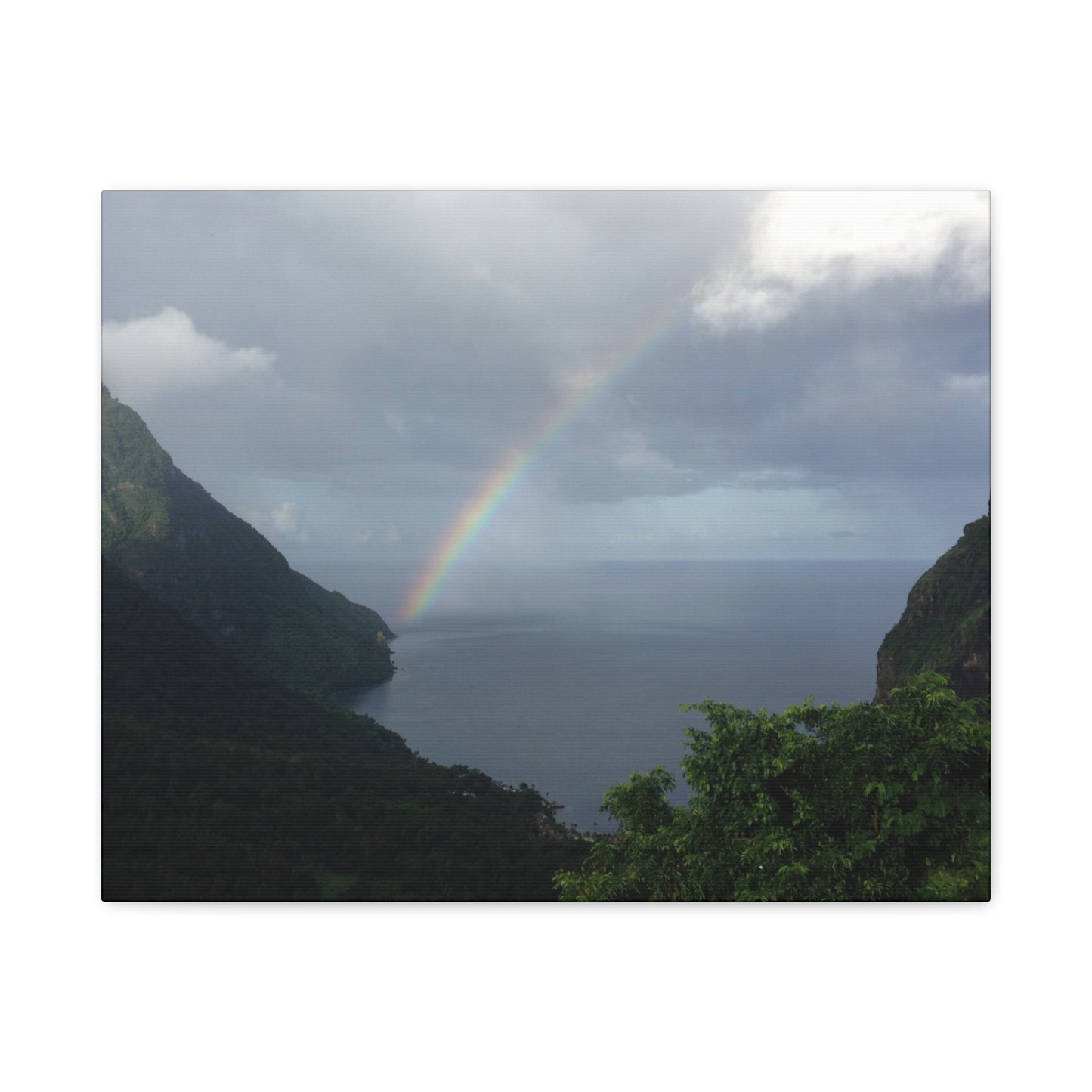 St. Lucia Pitons Rainbow Canvas Art | Caribbean Landscape Photography