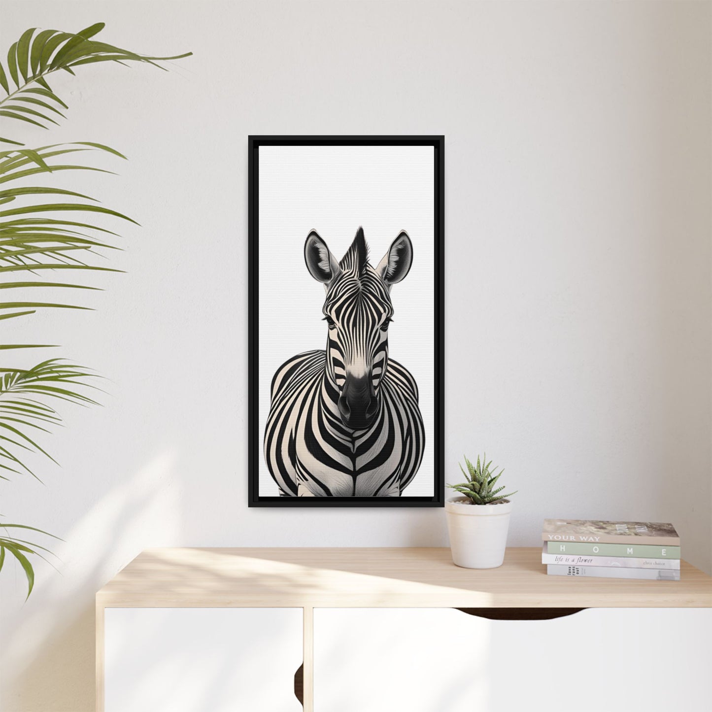 Striking Zebra Wall Art Black & White Wildlife Photography Print, Safari Animal Home Decor, Zebra Lover Nursery Room Gift