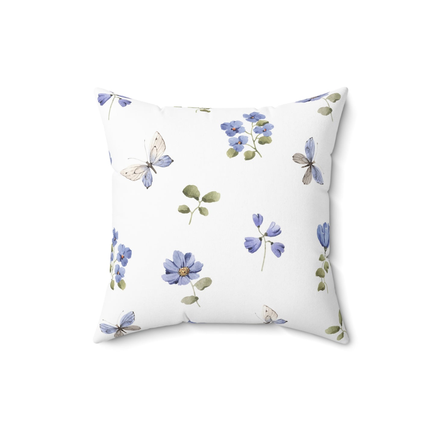 Butterfly Garden Square Pillow Home Decor | Floral Accent Throw Cushion