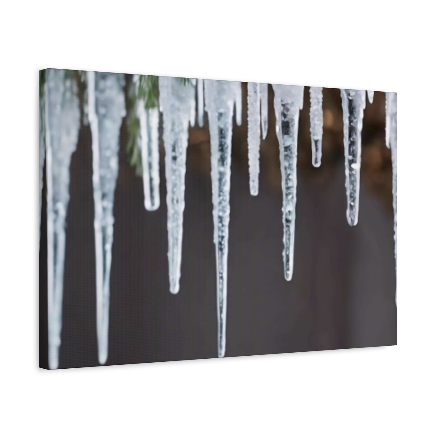 Icicles on Pine Branch Christmas Wall Art | Winter Mantle Decor
