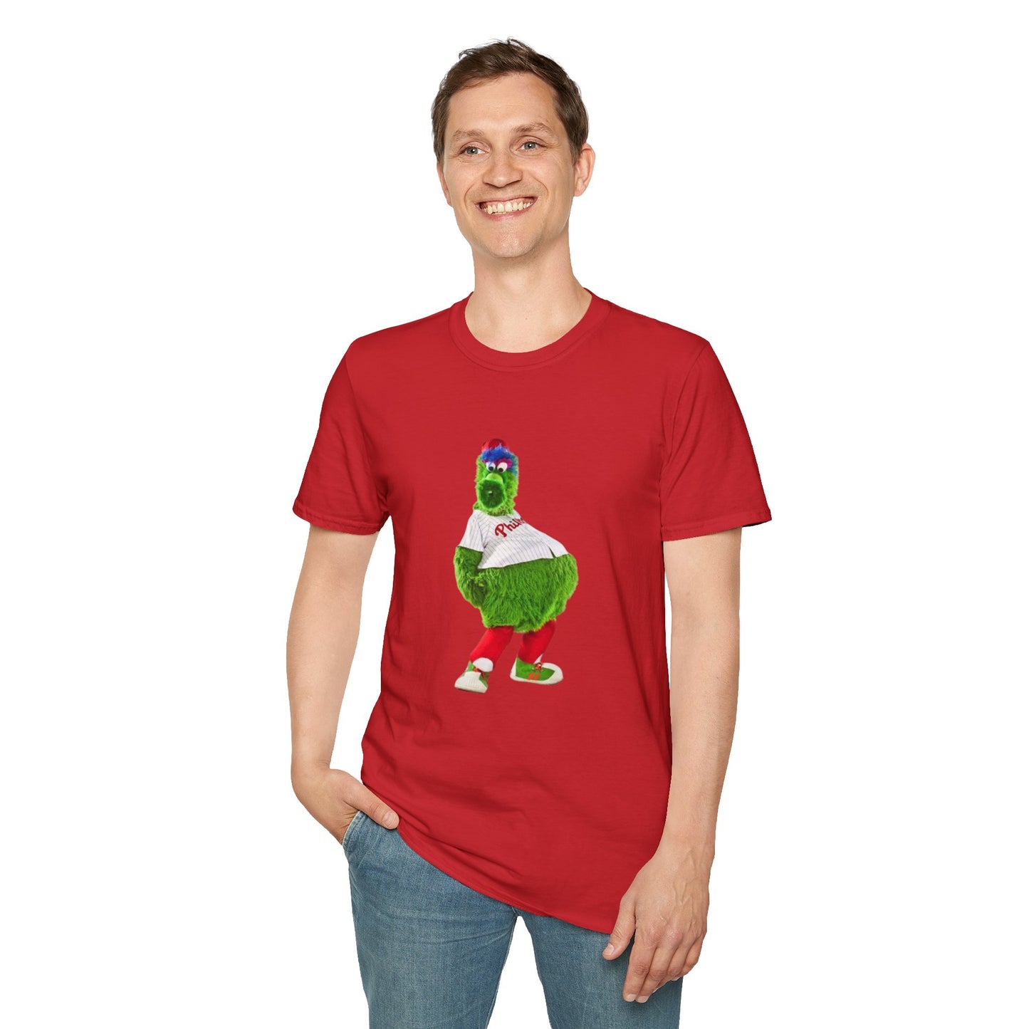 Cartoon Baseball Mascot T-Shirt | Funny Green Character Tee for Sports Lovers