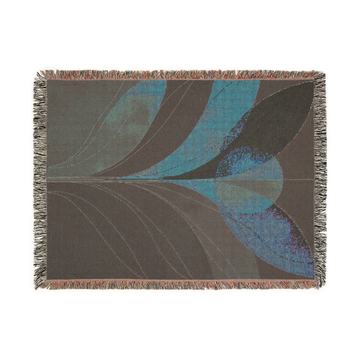Retro Sunburst Woven Throw Blanket – Mid Century Boho Tapestry Decor