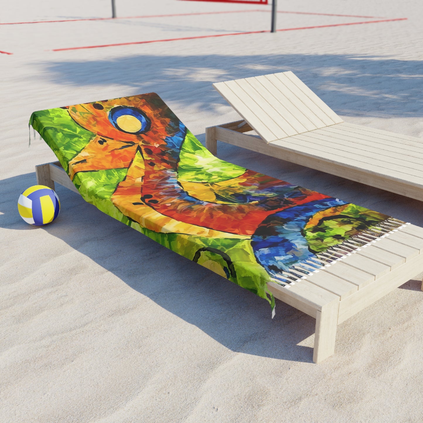 Boho Seahorse Beach Towel | Colorful Tropical Fringe Cloth | Coastal Summer Essential