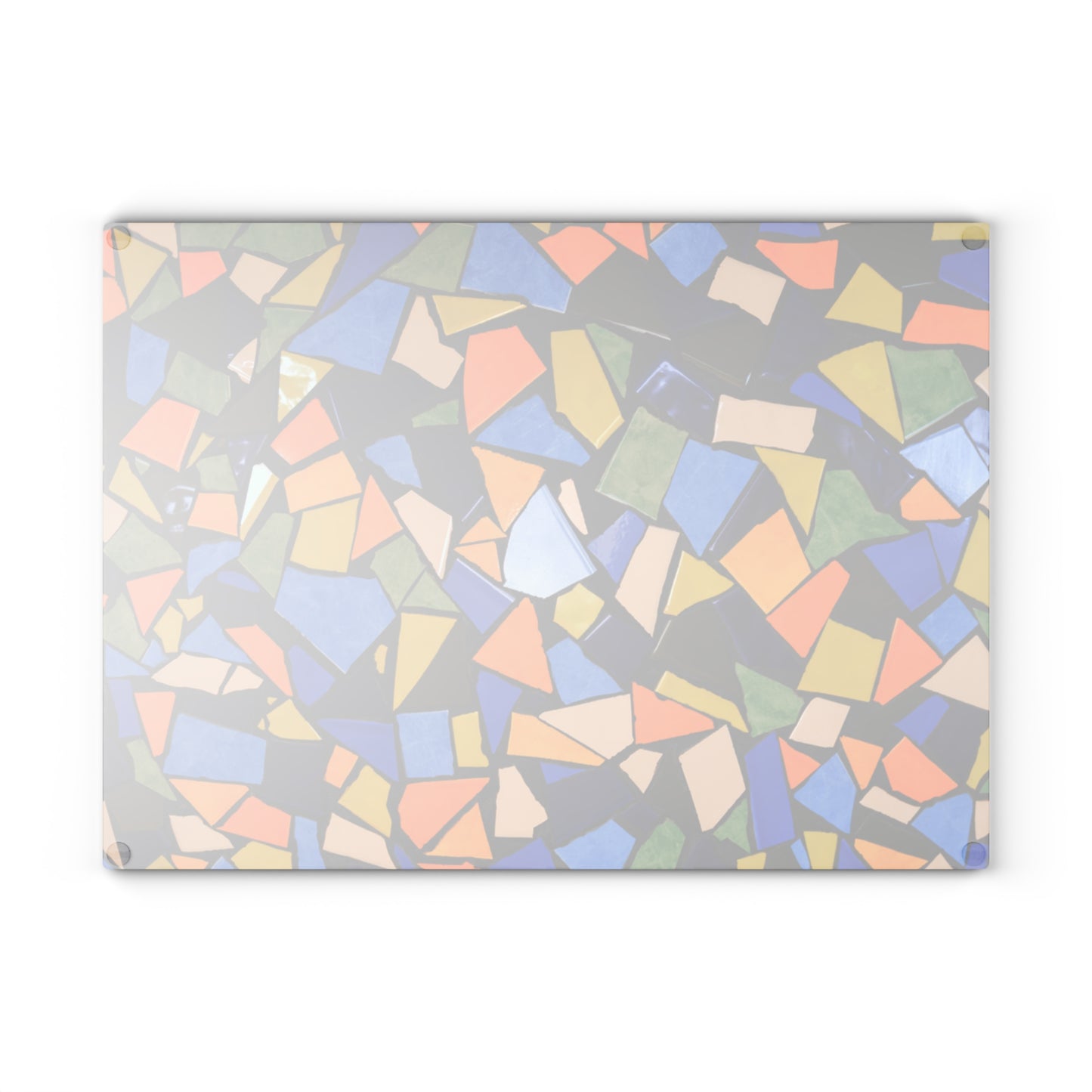 Colorful Mosaic Pattern Glass Cutting Board | Abstract Tile Design