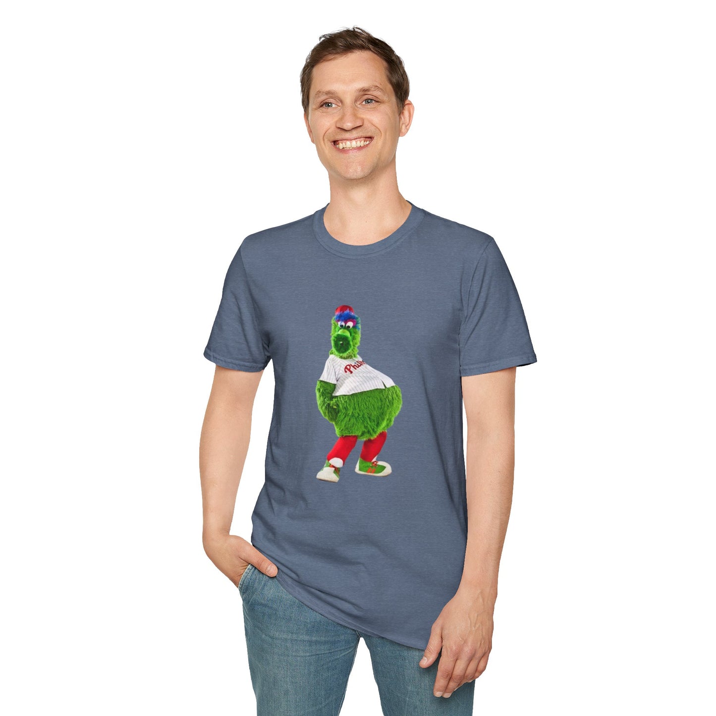 Cartoon Baseball Mascot T-Shirt | Funny Green Character Tee for Sports Lovers