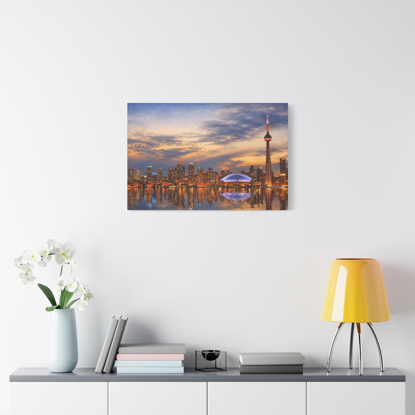 Toronto Skyline Matte Stretched Canvas, Toronto Skyline Canvas Wall Art, Urban City Art Print