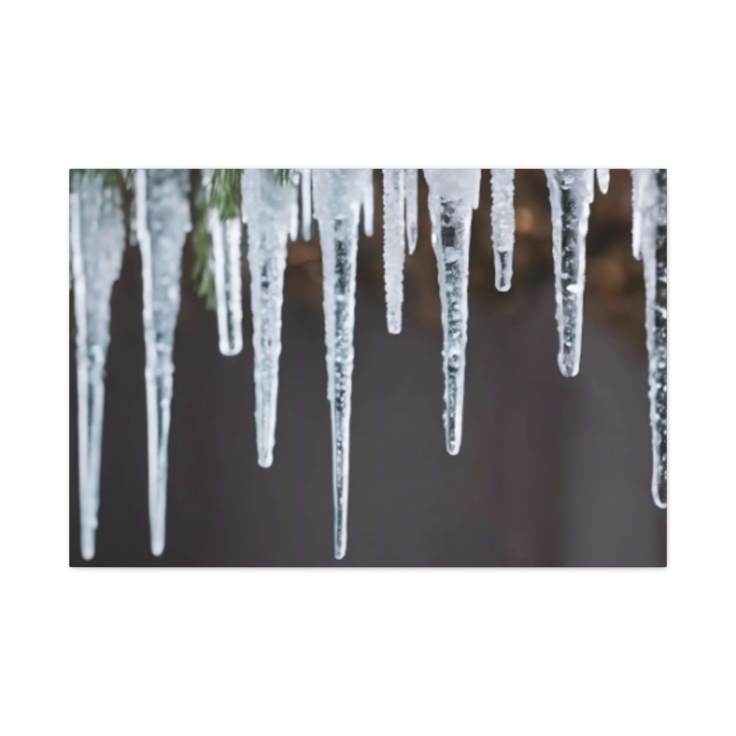 Icicles on Pine Branch Christmas Wall Art | Winter Mantle Decor