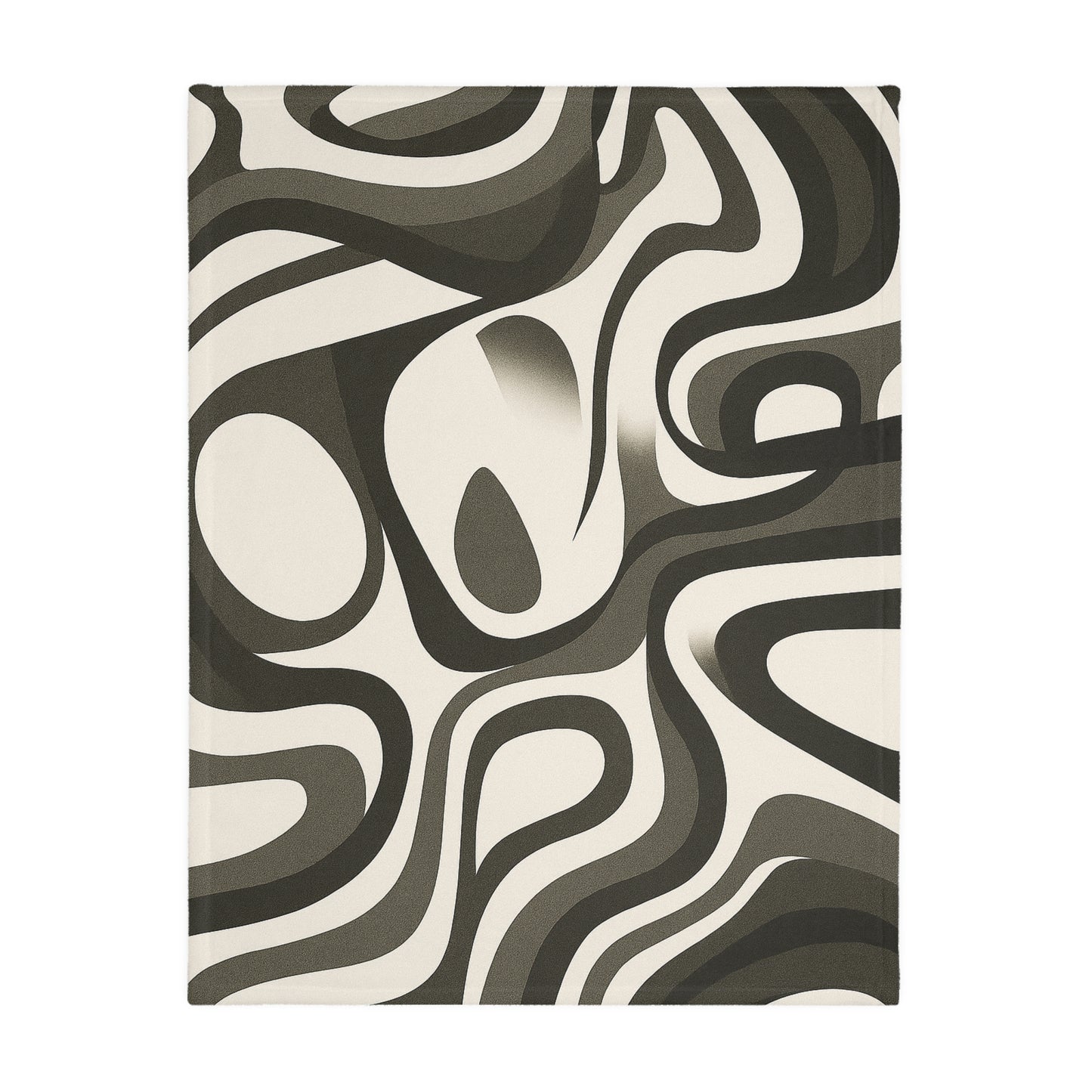 Abstract Retro Swirl Velveteen Throw Blanket | Neutral Modern Sofa Decor