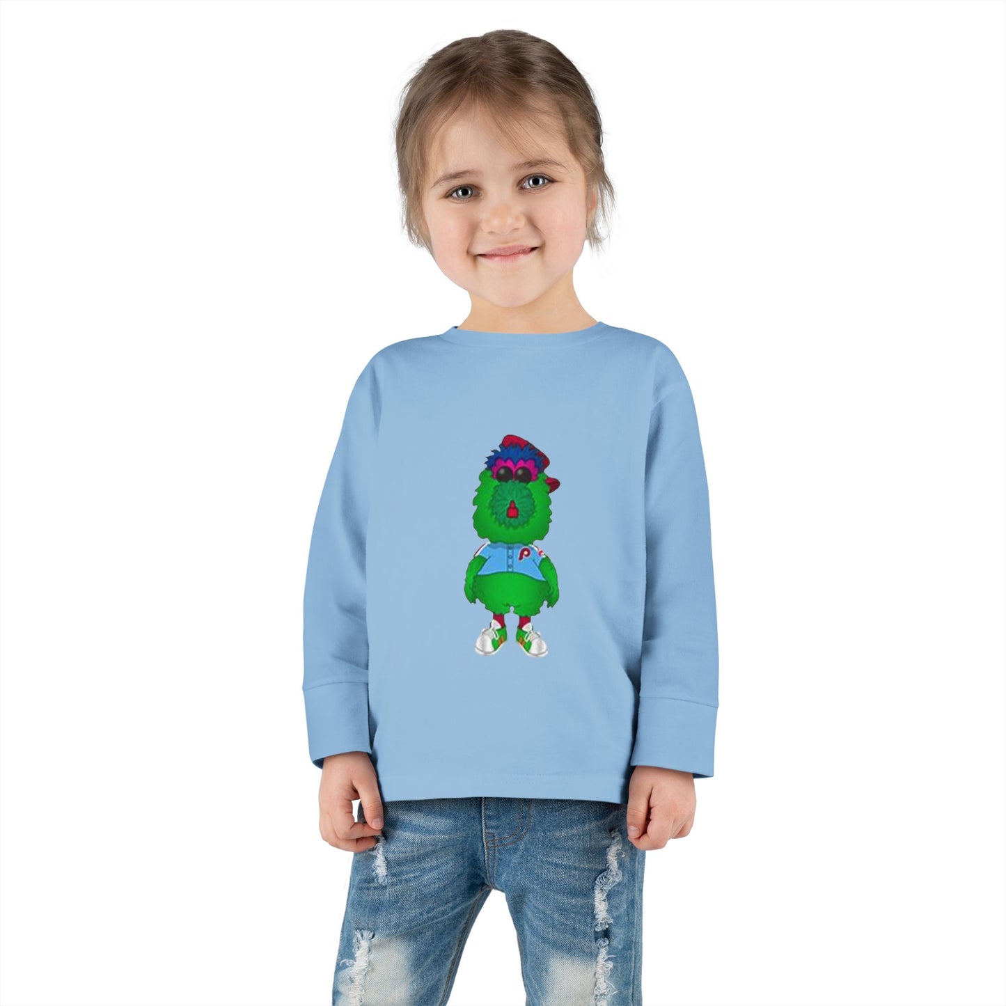 Cartoon Monster Toddler Long Sleeve Tee | Funny Baseball Fan Shirt