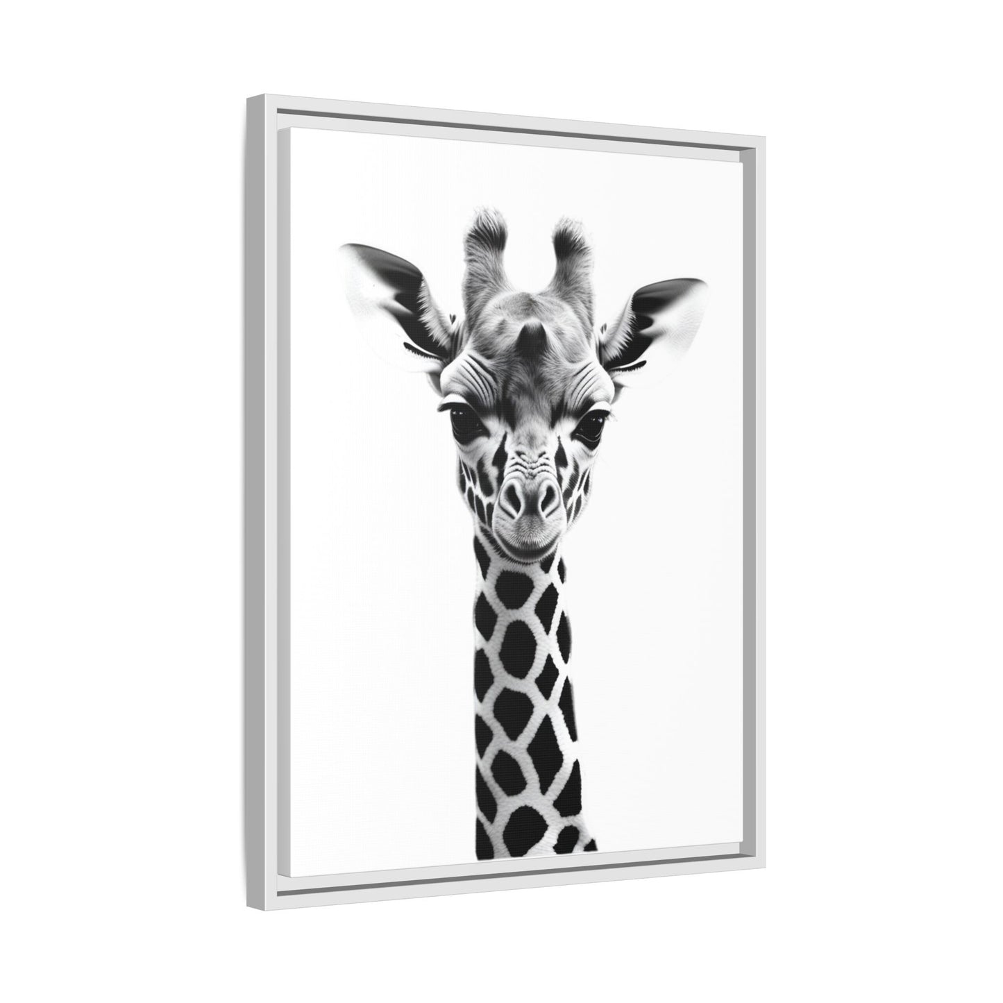 Baby Giraffe Wall Art Black & White Wildlife Photography Print, Cute Giraffe Lover Gift