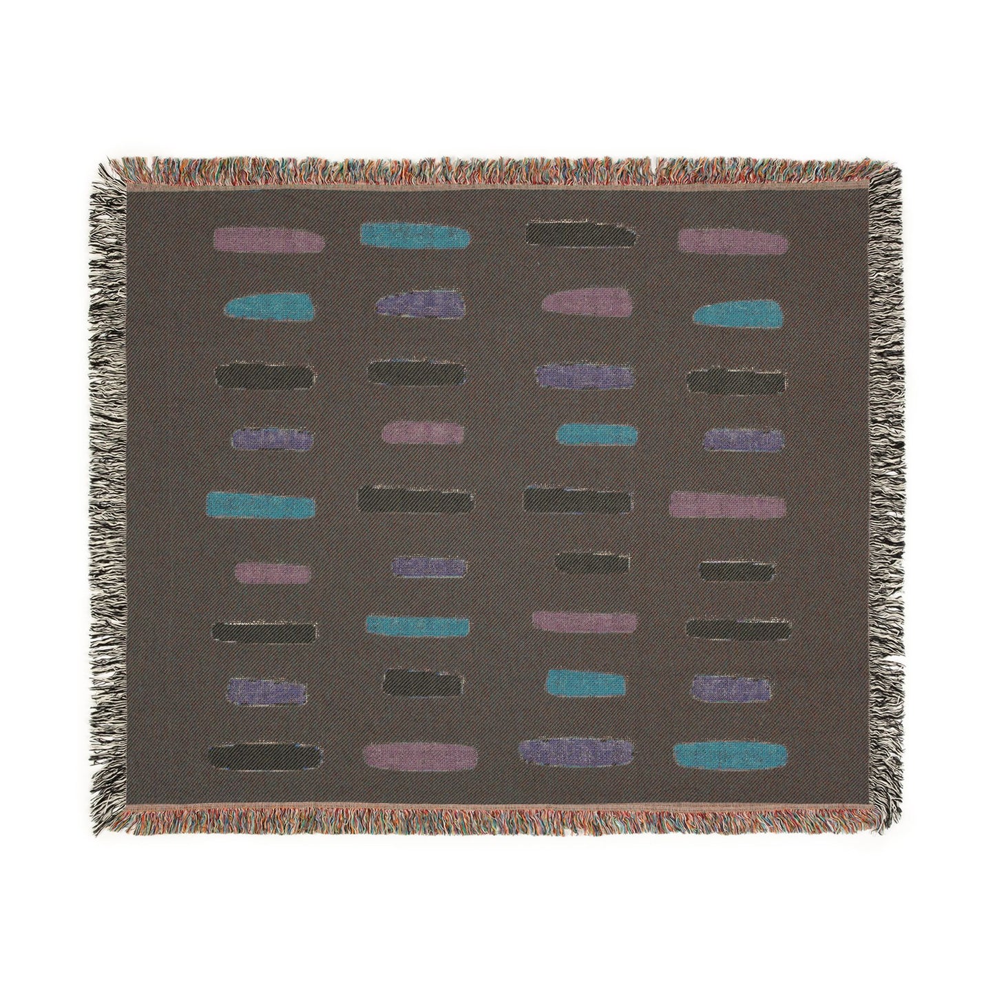 Modern Geometric Woven Throw Blanket | Mid-Century Boho Decor