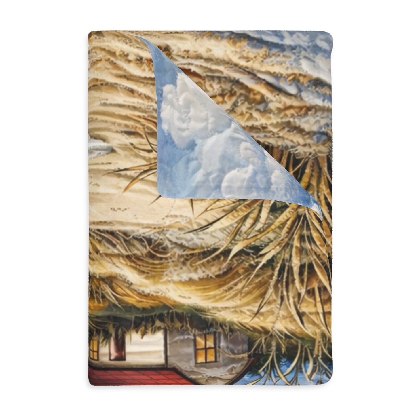 Coastal Lighthouse Blanket – Nautical Ocean Waves Throw | Beach House Bedding | Soft Plush Microfiber Blanket