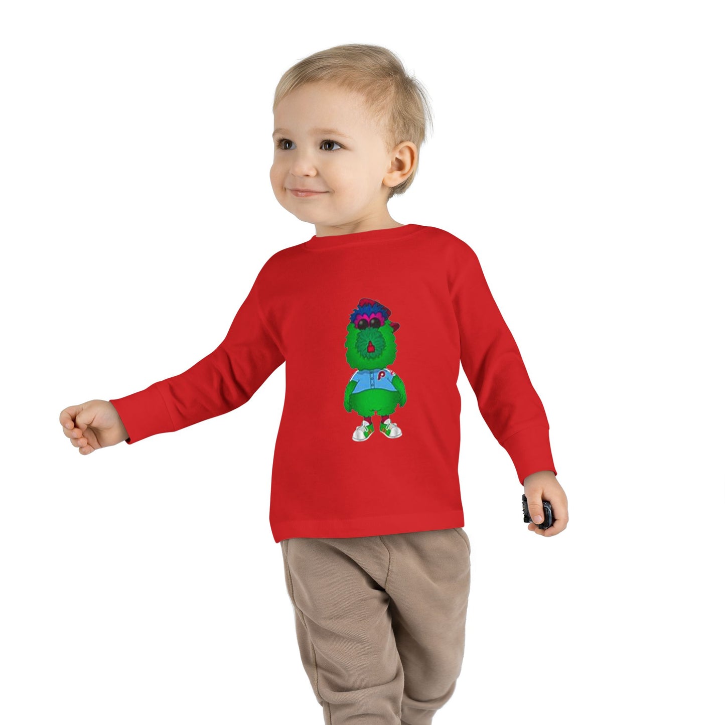 Cartoon Monster Toddler Long Sleeve Tee | Funny Baseball Fan Shirt