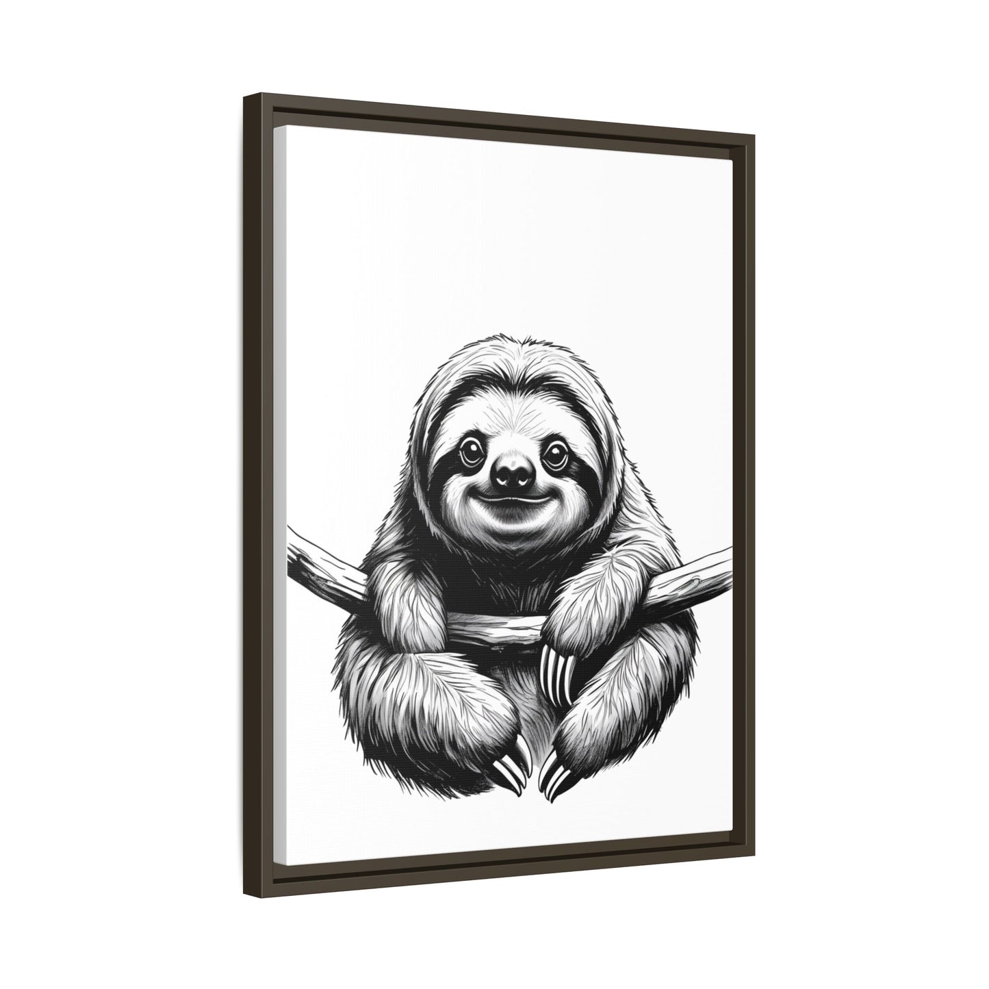 Adorable Sloth Hanging from Tree Branch Black & White Animal Wall Art, Cute Sloth Print, Jungle Theme Nursery Decor, Baby Shower Gift