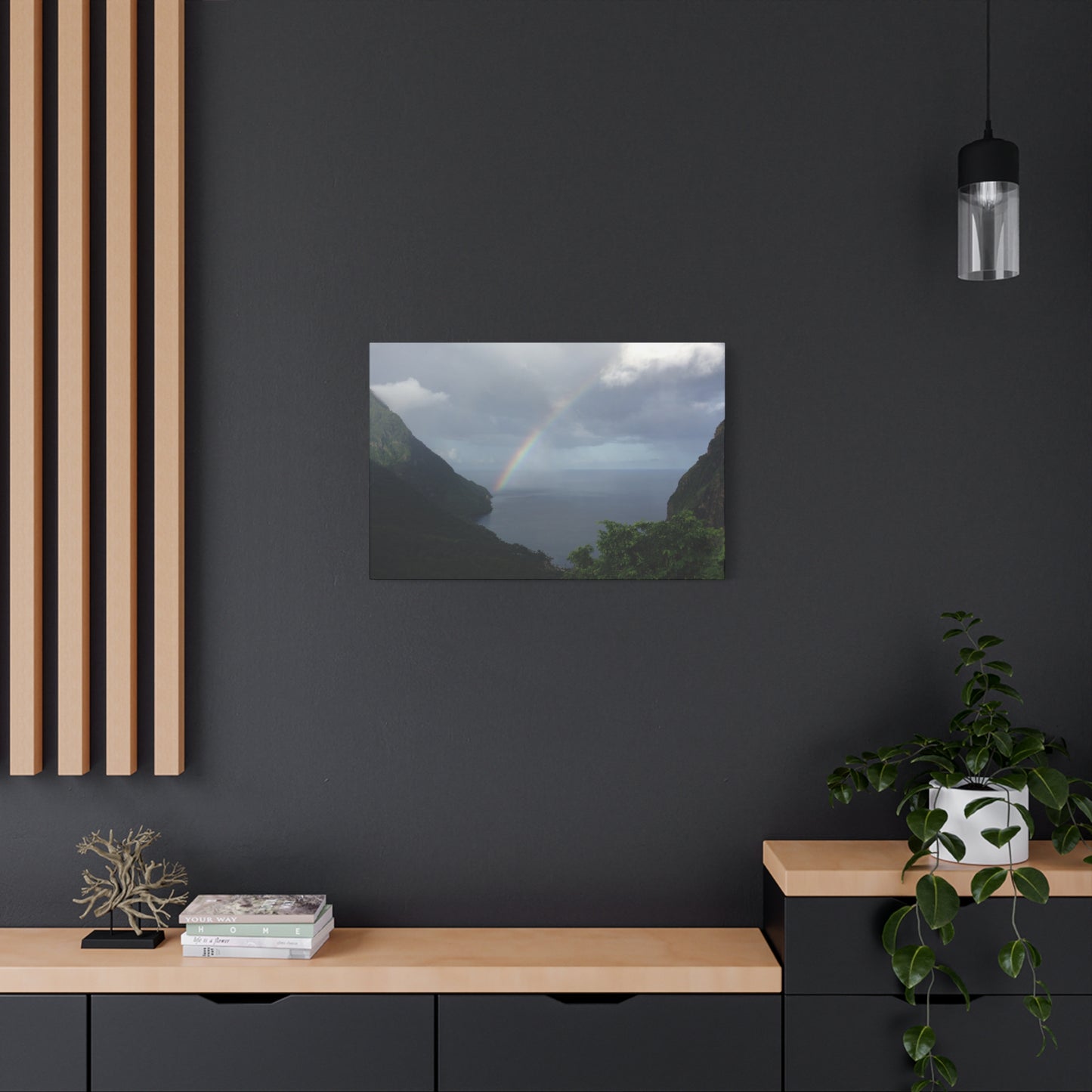 St. Lucia Pitons Rainbow Canvas Art | Caribbean Landscape Photography