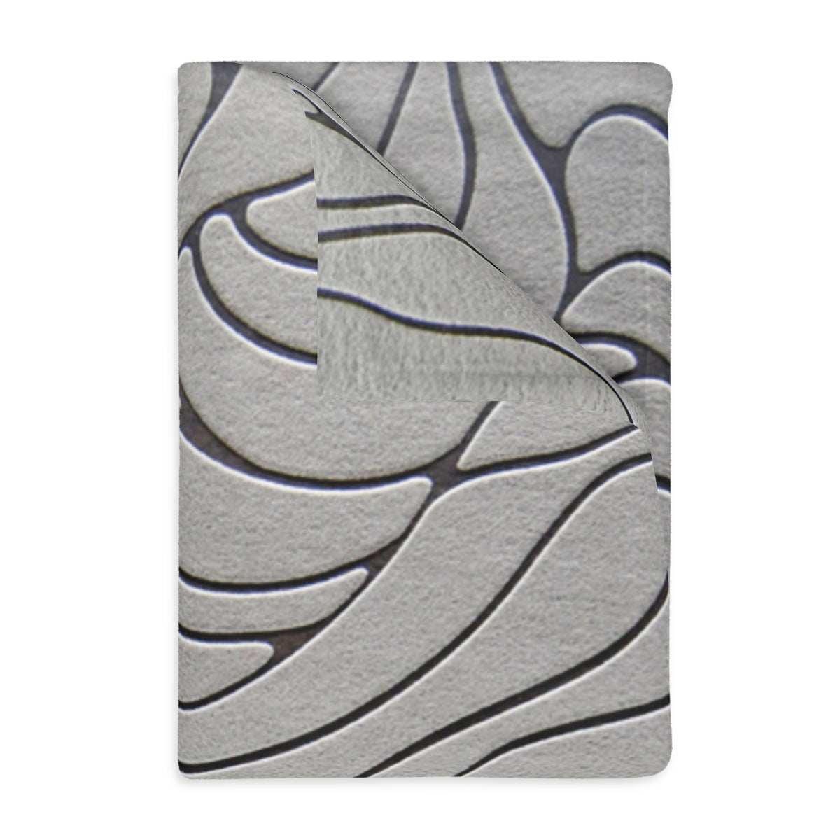 Modern Abstract Gray Wave Blanket – Two-Sided Microfiber Plush Throw