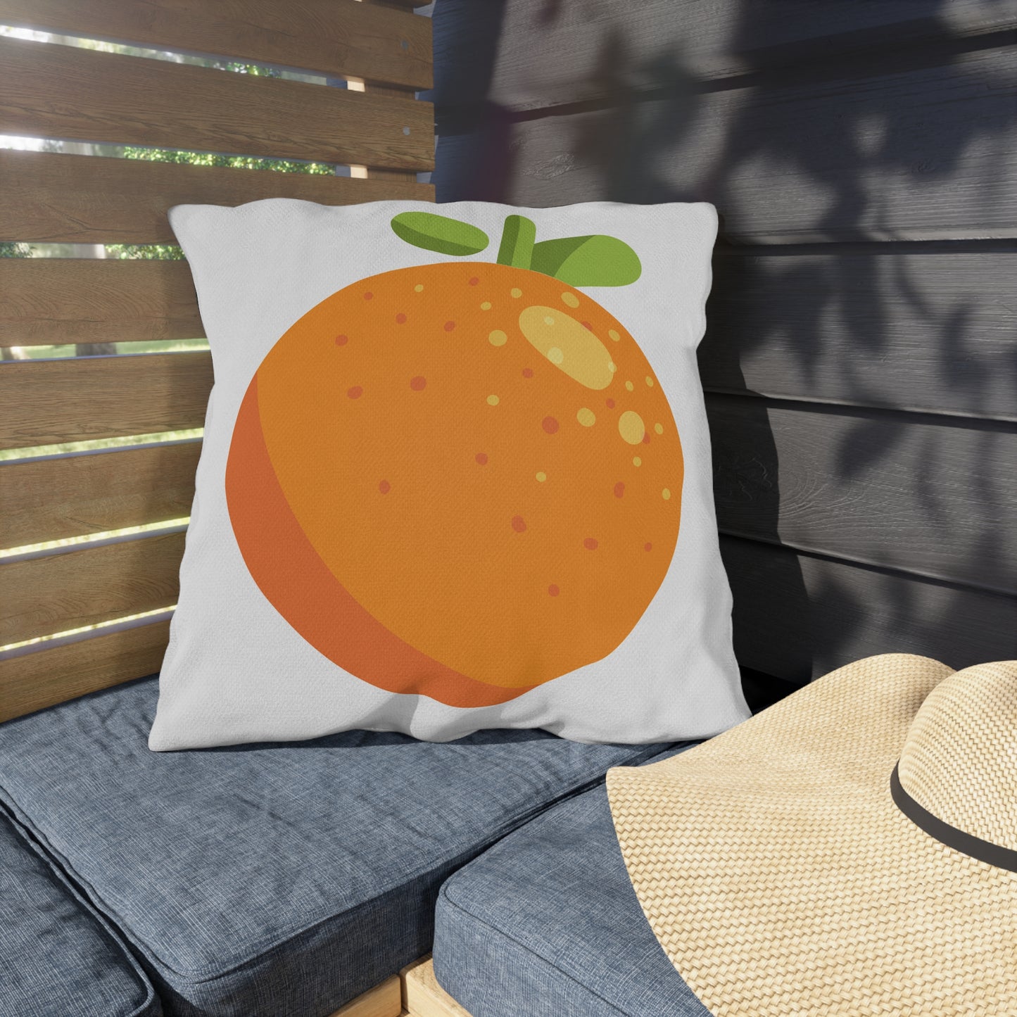 Orange Outdoor Throw Pillow | Decorative Patio Garden Cushion