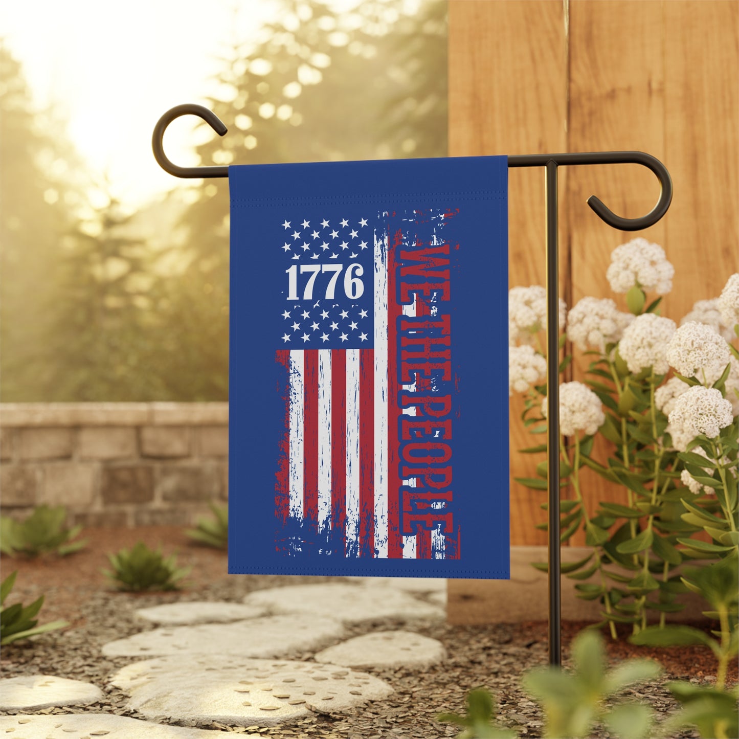 Garden Flag, Patriotic July 4th Yard Banner, Independence Day We The People Outdoor Decor, American Flag Yard Sign, USA Fourth of July Party