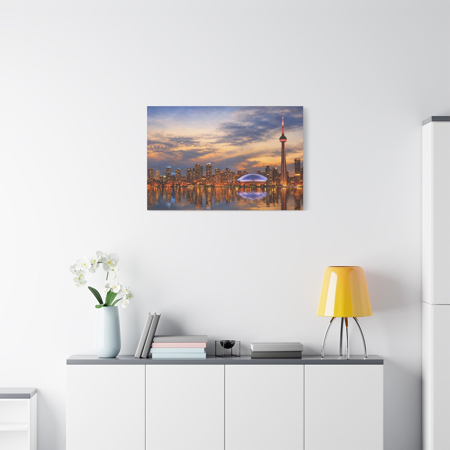 Toronto Skyline Matte Stretched Canvas, Toronto Skyline Canvas Wall Art, Urban City Art Print