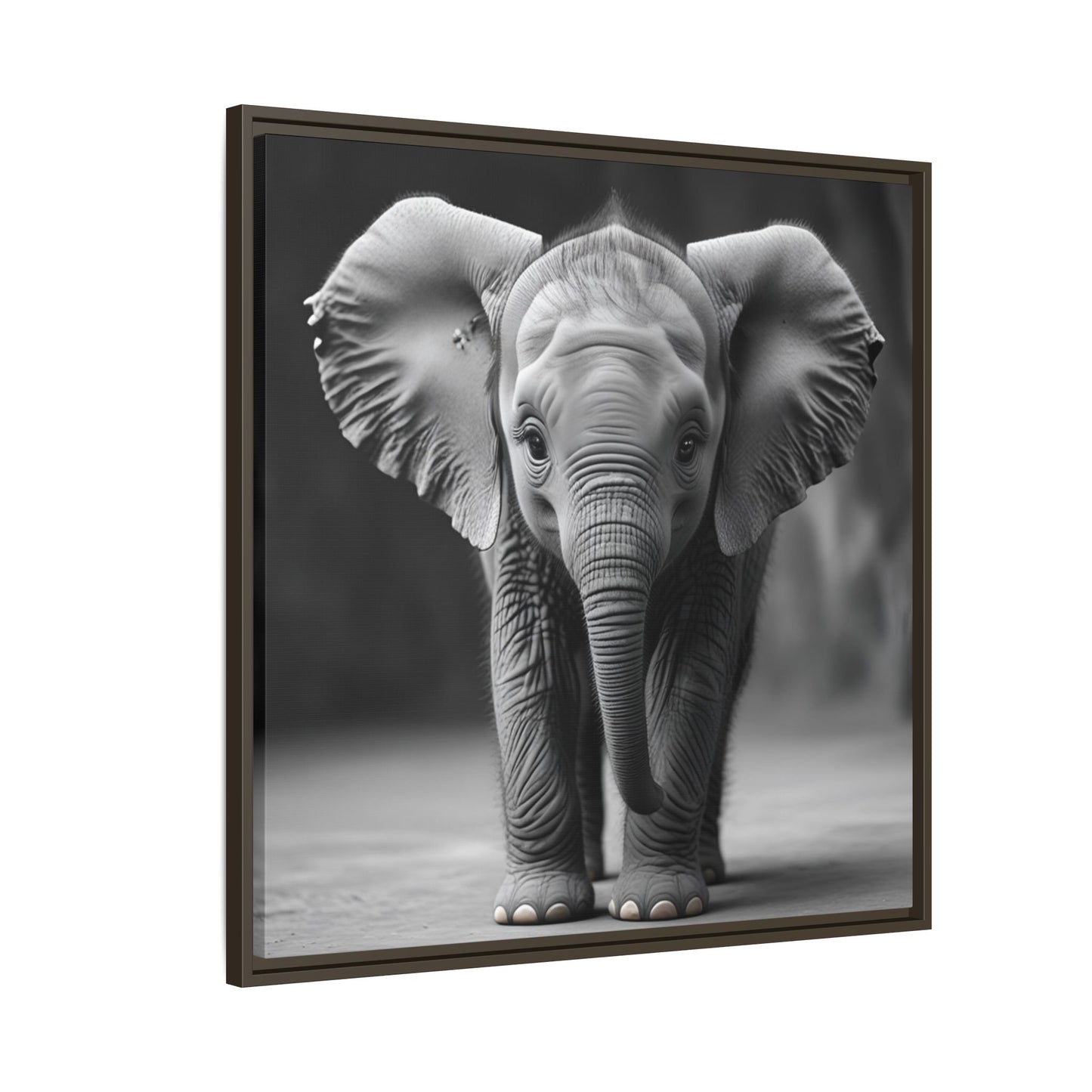Adorable Baby Elephant Wall Art Black & White Wildlife Photography Print, Cute Safari Animal Home Decor, Elephant Lover Gift