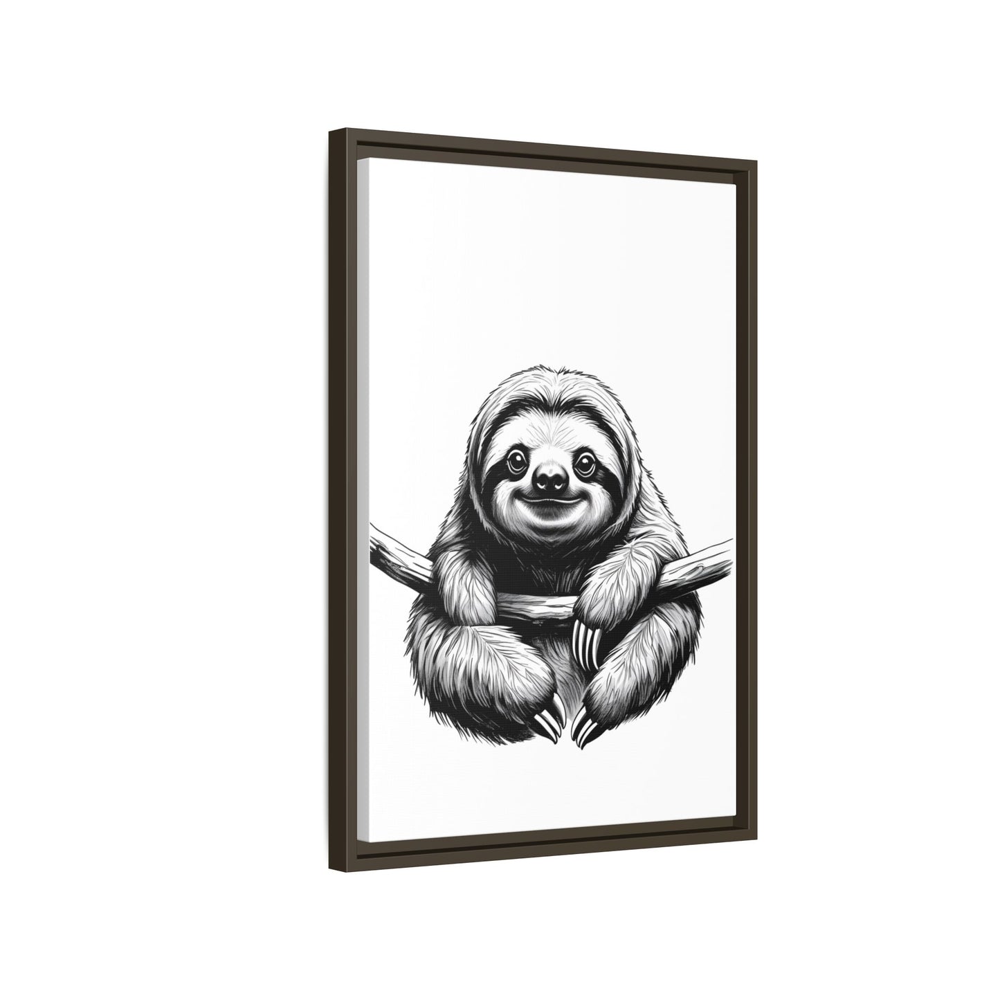 Adorable Sloth Hanging from Tree Branch Black & White Animal Wall Art, Cute Sloth Print, Jungle Theme Nursery Decor, Baby Shower Gift