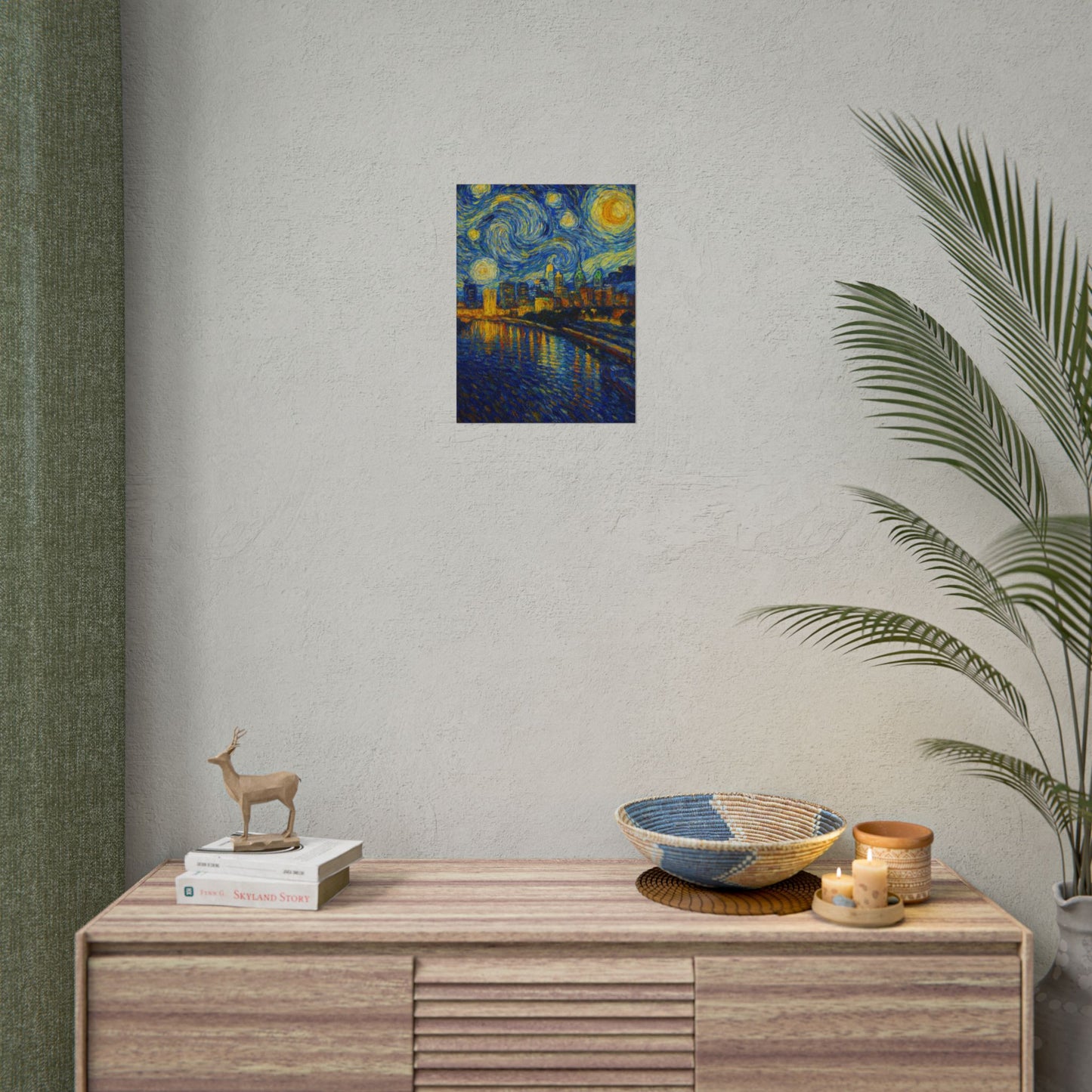 Philadelphia Starry Night City Skyline Rolled Poster | Van Gogh Style Print
