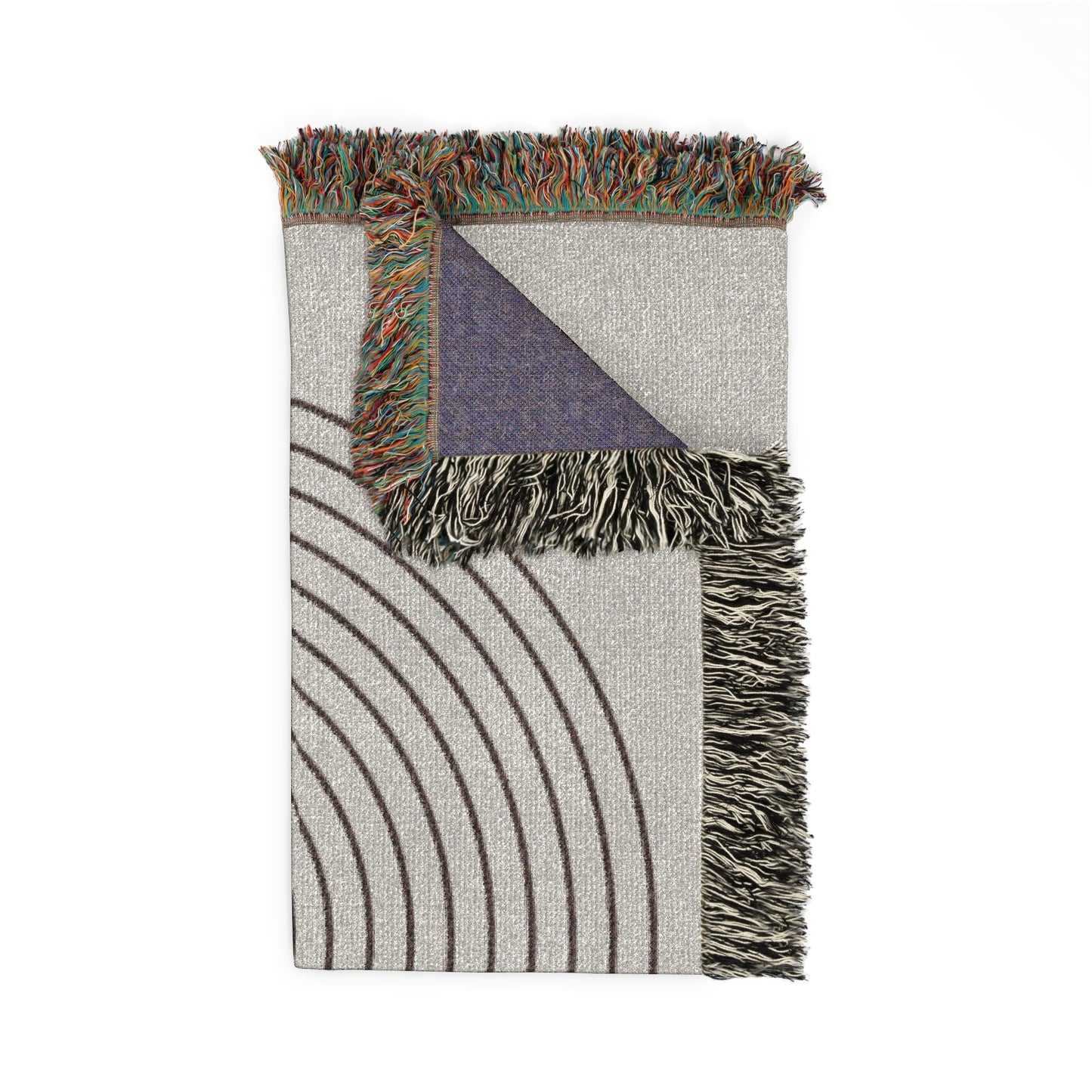 Gray Geometric Woven Throw Blanket | Minimalist Mid-Century Boho Decor