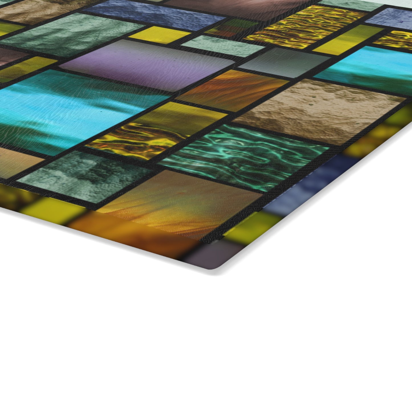 Stained Glass Mosaic Glass Cutting Board | Colorful Kitchen Decor