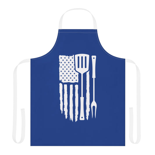 Patriotic BBQ Apron Fourth of July Gift Cooking Apron for Grill Lovers Chef Gift American Flag Design Cooking Apron Dad Gift Mom Gift