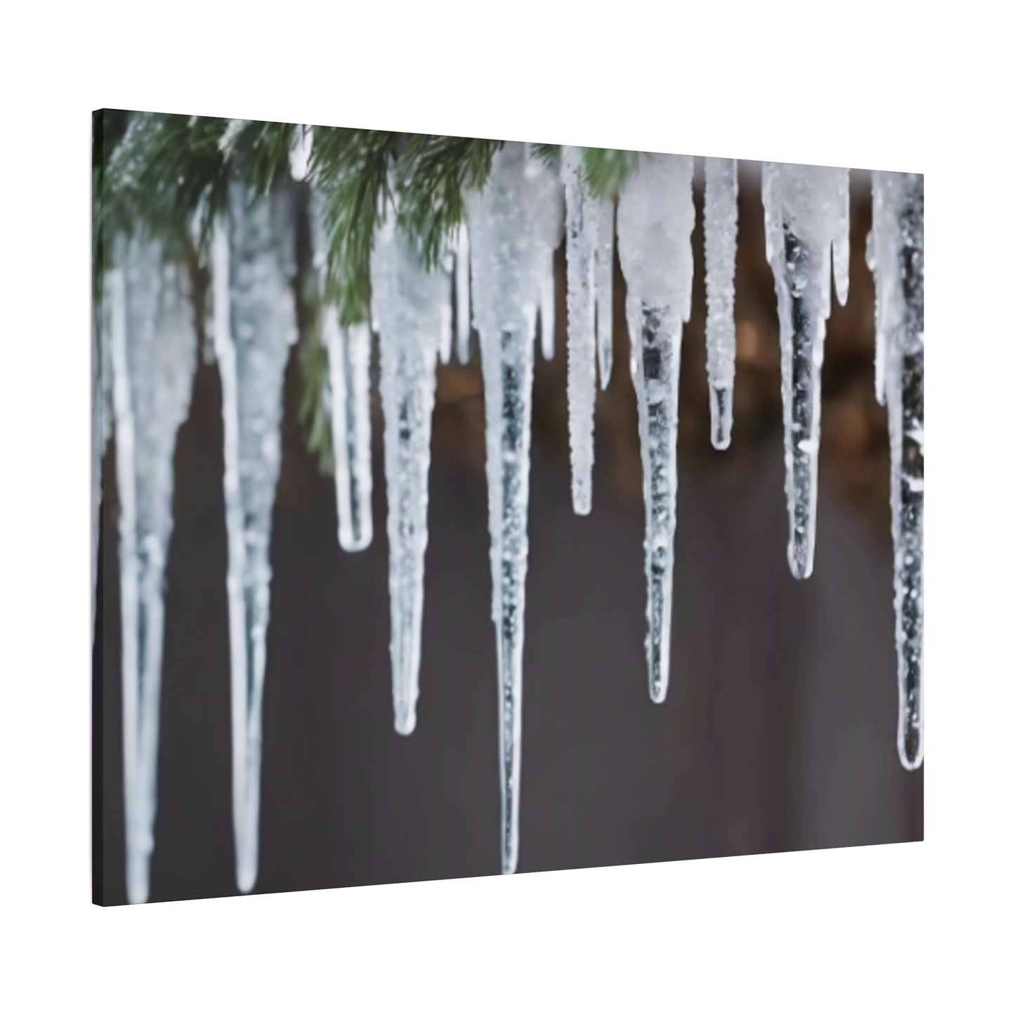 Icicles on Pine Branch Christmas Wall Art | Winter Mantle Decor