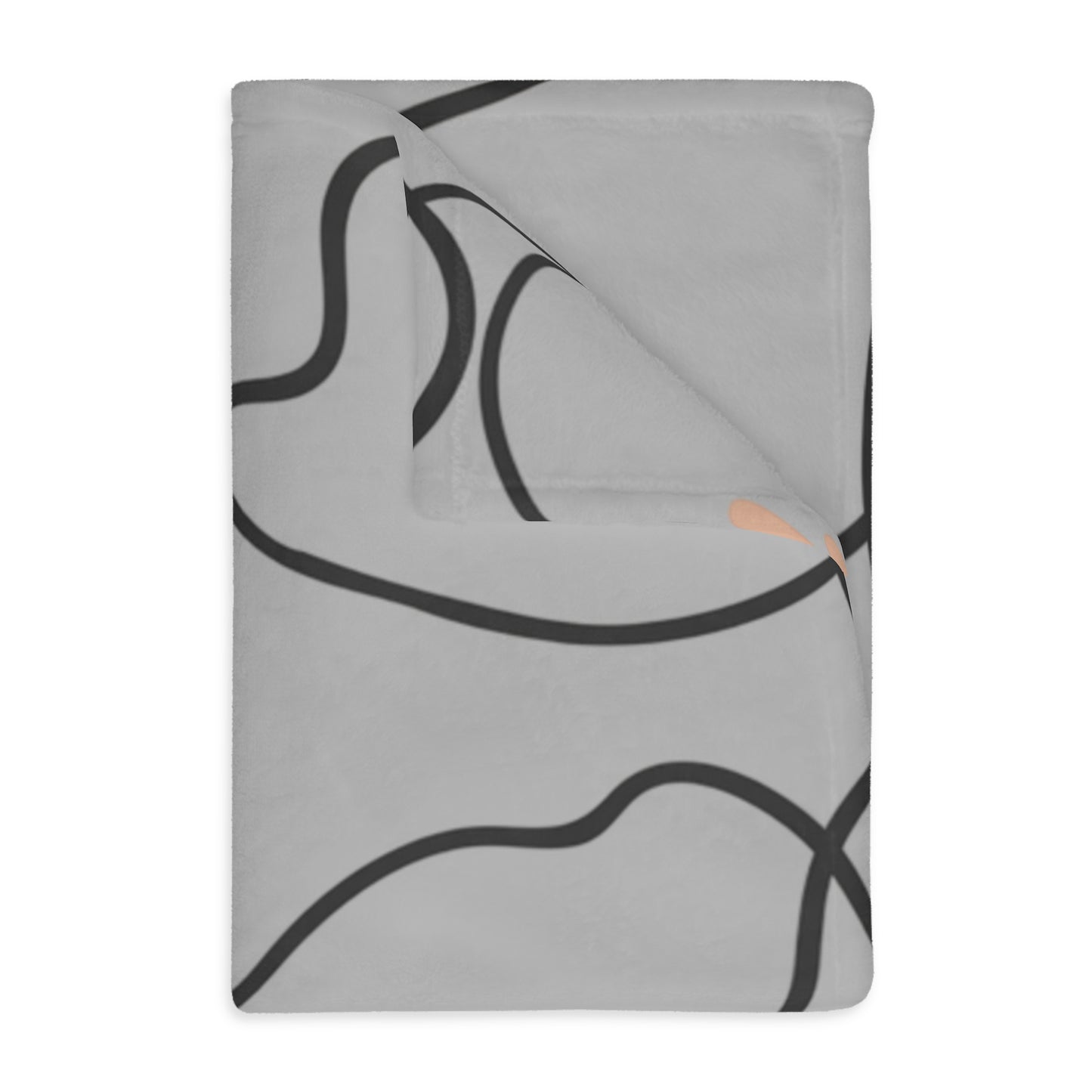 Abstract Line Art Floral Velveteen Blanket | Microfiber Two-Sided Print