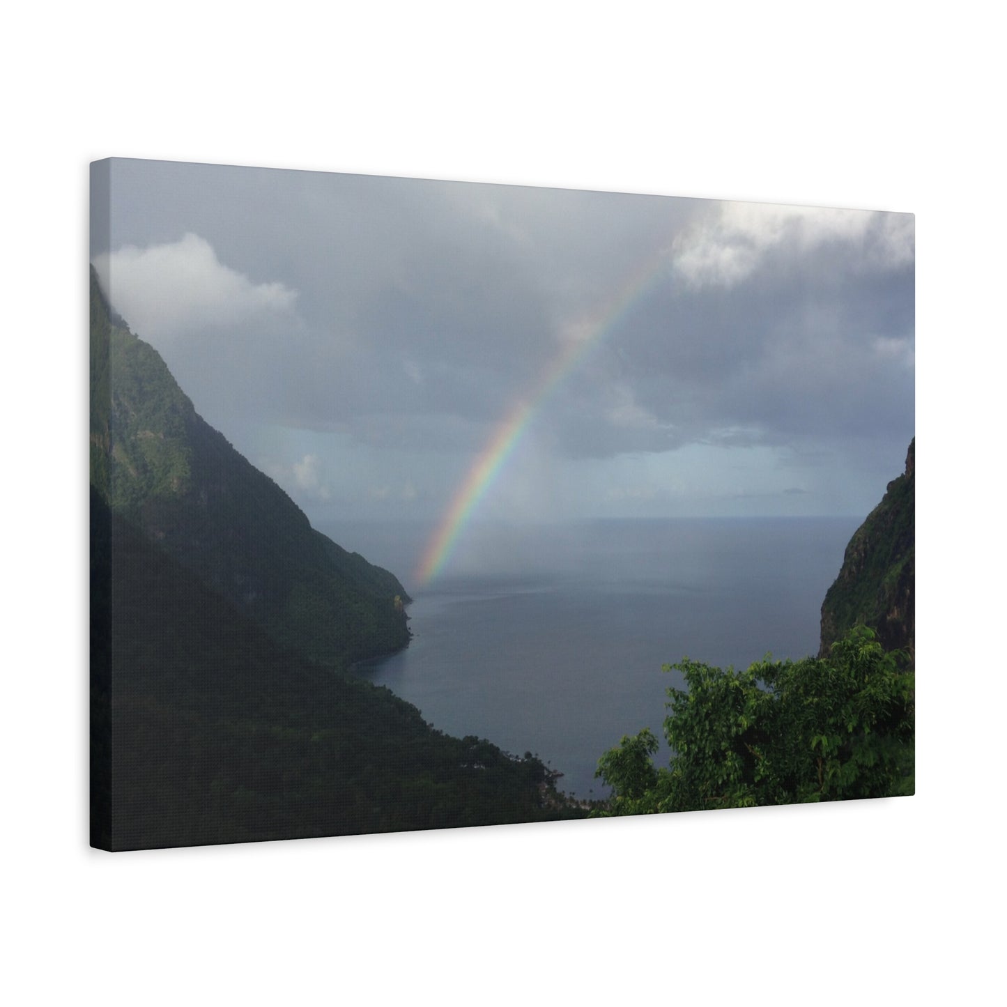 St. Lucia Pitons Rainbow Canvas Art | Caribbean Landscape Photography
